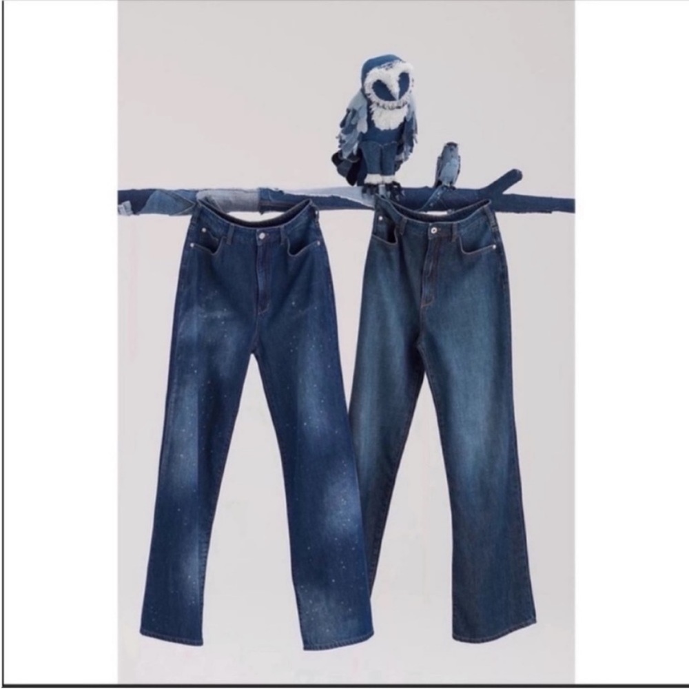 Anthropologie Pilcro Annie Wide Leg Jeans 29 Tall Blue High Rise Organic Cotton - Picture 7 of 8